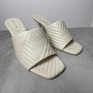 Antonio Melani Mazie Leather Square Toe Quilted Design Slip-On Sandals Wmns 8.5